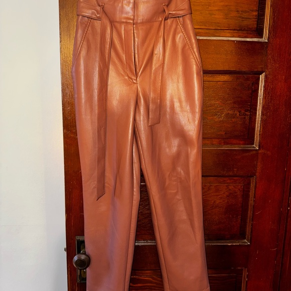 Babaton Brown Trousers with High-Waisted Tailored Fit - Picture 1 of 3
